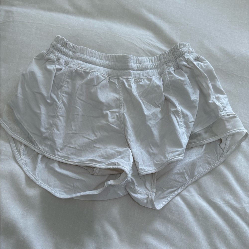 Lululemon Hotty Hot Short 2.5”  White Athletic Shorts with Elastic Waistband